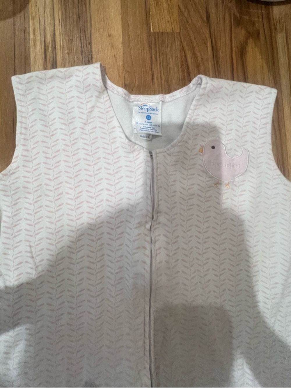 Halo SleepSack White and Light Pink Infant Wearable Blanket